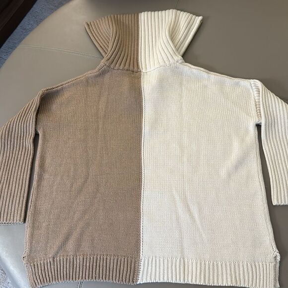 NWOT 525 America Women’s Wool/Cashmere Blend Shaker Stitch 1/2 Zip Sweater. - Picture 2 of 9